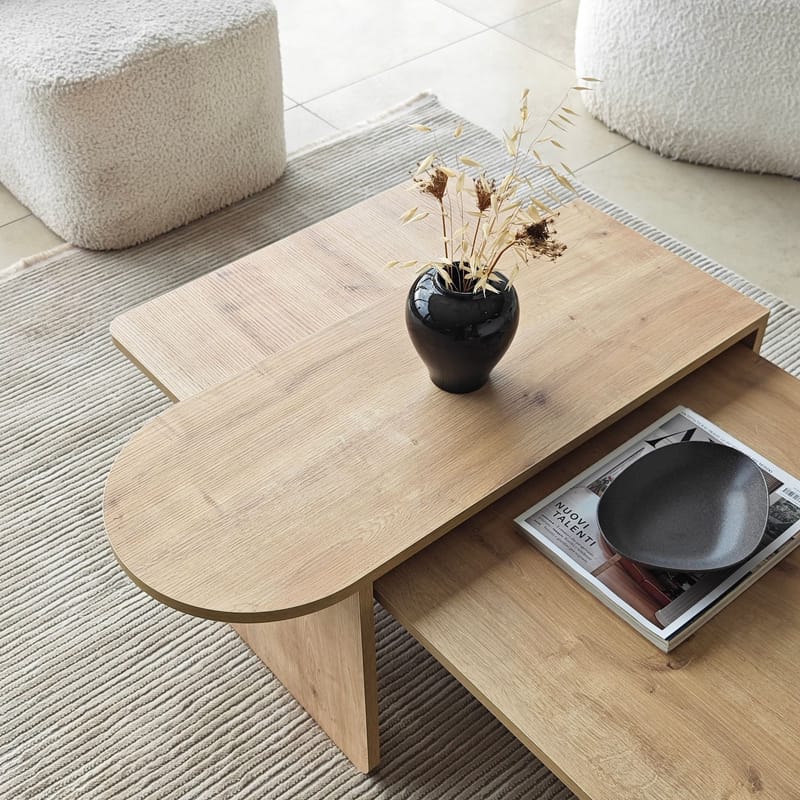 Djarhint Sofabordssæt 82 cm - Bronze og Sapphire Oak - Møbler - Borde - Sofabord