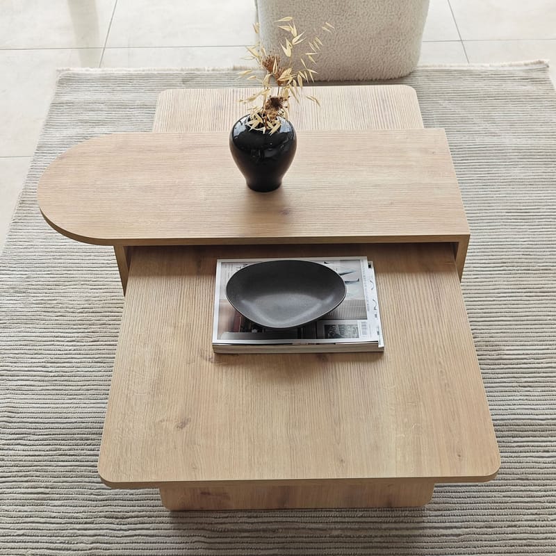 Djarhint Sofabordssæt 82 cm - Bronze og Sapphire Oak - Møbler - Borde - Sofabord