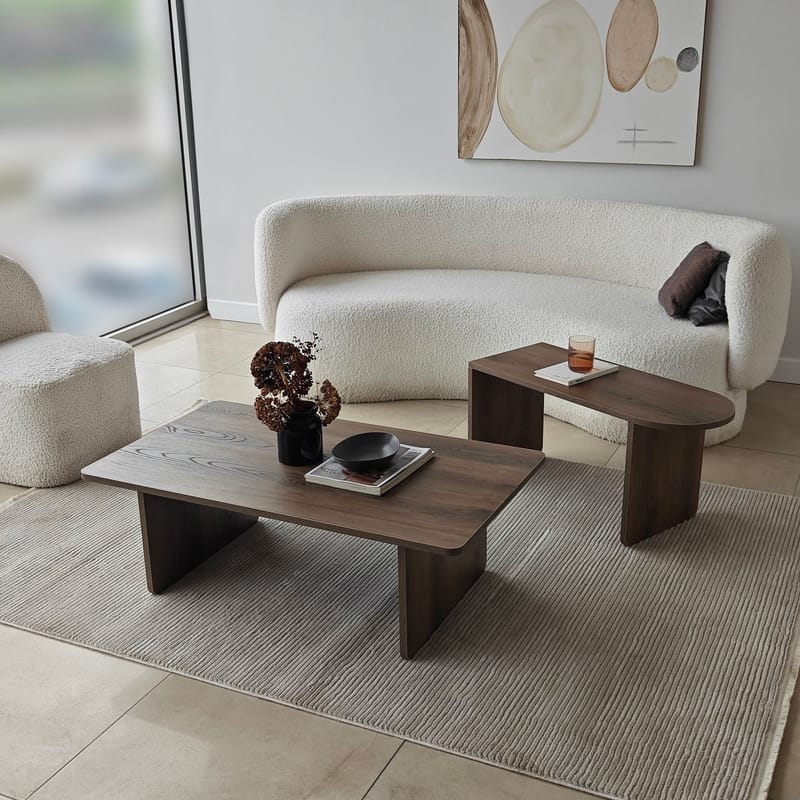 Djarhint Sofabordssæt 82 cm - Bronze og valnød - Møbler - Borde - Sofabord