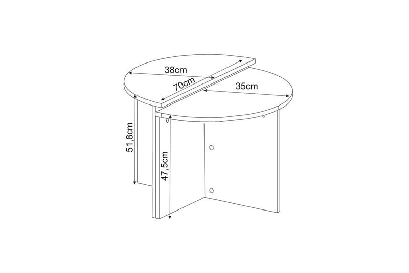 Dolcer Sofabord 70 cm - Lysfarvet træ/Antracit - Møbler - Borde - Sofabord