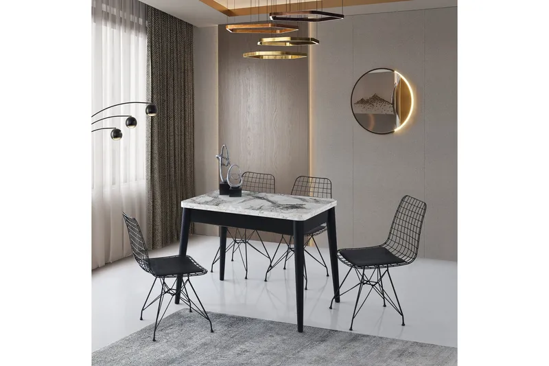 Dolcer Spisebord 100 cm Rektangulært - Hvid Marmor - Møbler - Borde - Spisebord og køkkenbord