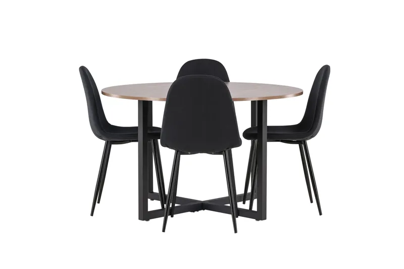 Durango Matgruppe 120 cm Rund med 4 Polar Stole, Valnøtt