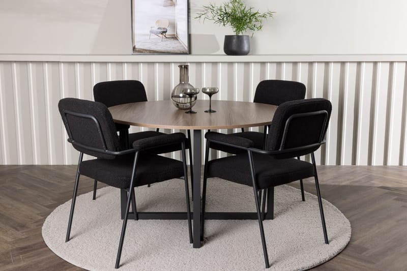 Durango rundt spisebord 120 cm med 4 Yesterday spisestole