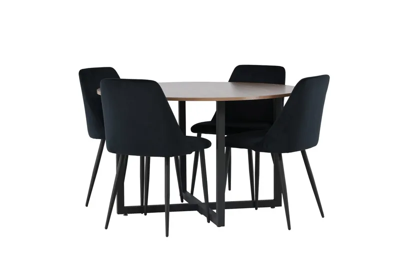 Durango spisebord 120 cm rundt med 4 Night spisebordsstole