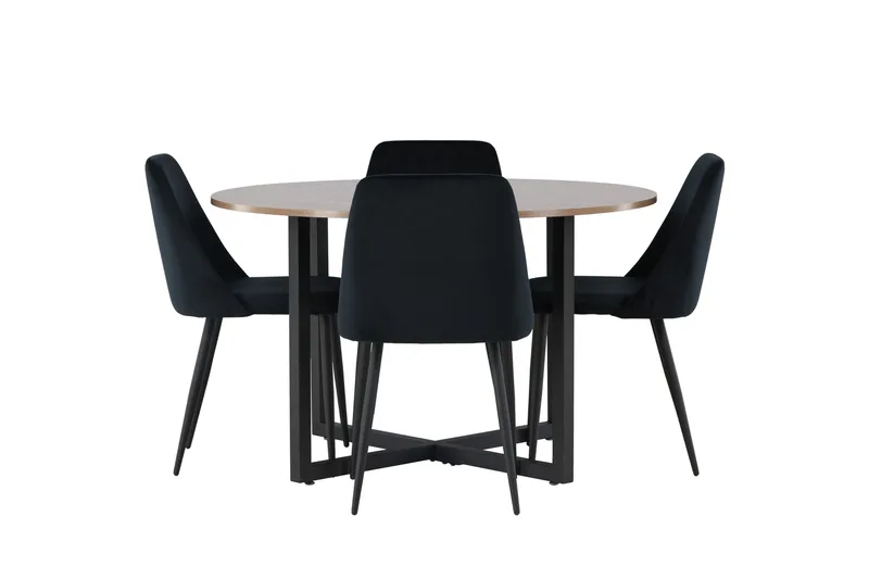 Durango Spisebordsgruppe 120 cm Rund med 4 Night Stole, Valnøtt