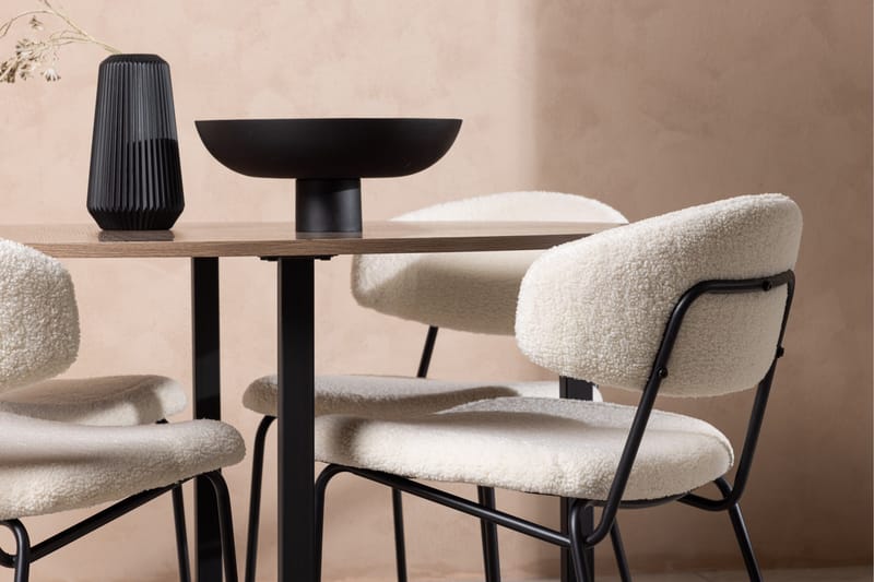 Durango Spisegruppe 120 cm Rund med 4 Chico Stole - Valnøtt - Møbler - Borde - Spisebordssæt