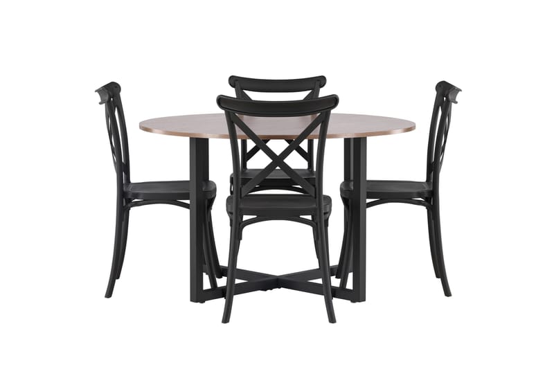 Durango Spisegruppe 120 cm Rund med 4 Crosett stole, Valnøtt