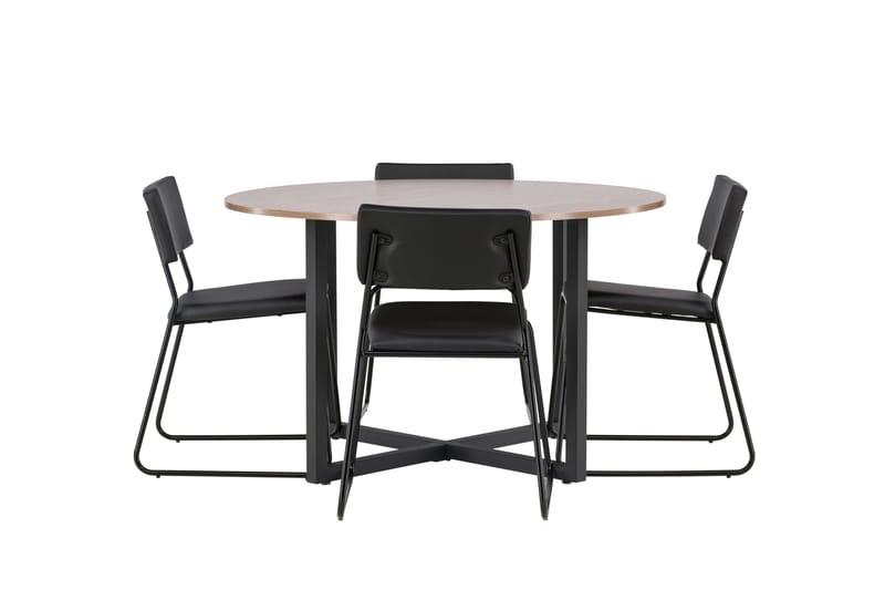 Durango Spisegruppe 120 cm Rund med 4 Kenth Stole - Valnøtt - Møbler - Borde - Spisebordssæt