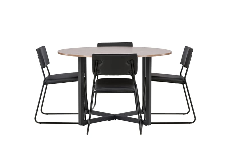 Durango Spisegruppe 120 cm Rund med 4 Kenth Stole, Valnøtt