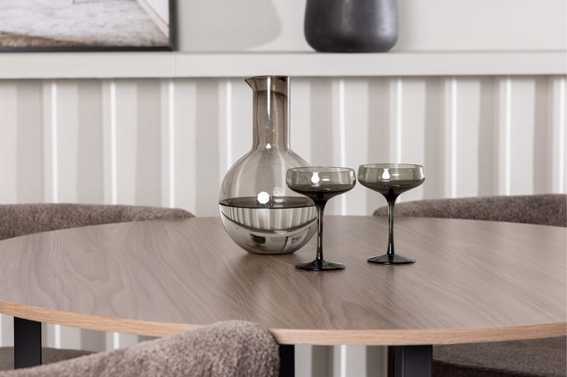 Durango Spisegruppe 120 cm Rund med 4 Morning stole - Valnøtt - Møbler - Borde - Spisebordssæt