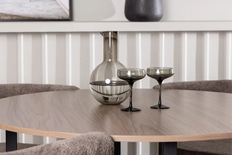 Durango Spisegruppe 120 cm Rund med 4 Morning stole - Valnøtt - Møbler - Borde - Spisebordssæt