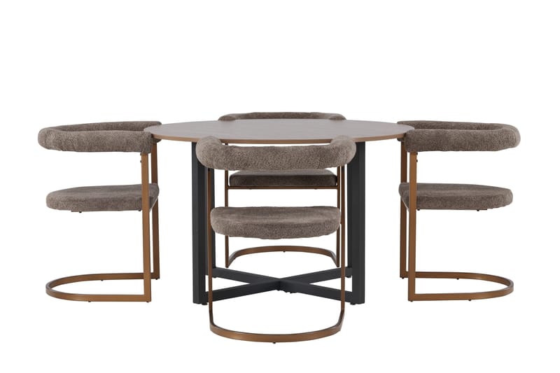 Durango Spisegruppe 120 cm Rund med 4 Morning stole, Valnøtt