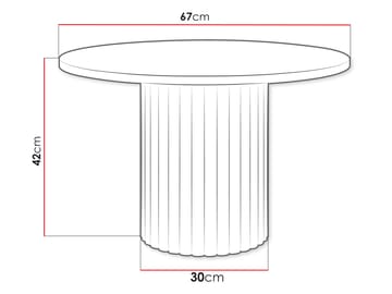 Durvan Rundt Sofabord med Riflet Søjle 67 cm i Træ - Beige - Møbler - Borde - Sofabord