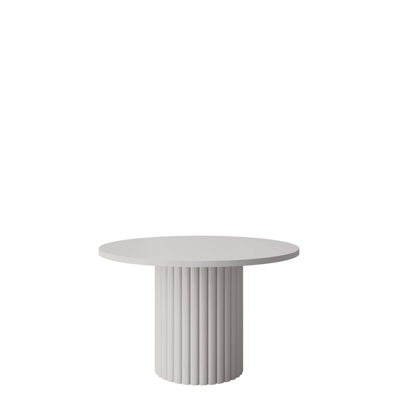 Durvan Rundt Sofabord med Riflet Søjle 67 cm i Træ, Beige