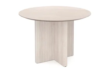 Edda Rundt Spisebord 110 cm Finér - Hvidbejdset eg - Møbler - Borde - Spisebord og køkkenbord