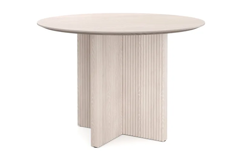 Edda Rundt Spisebord 110 cm Finér, Hvidlaseret
