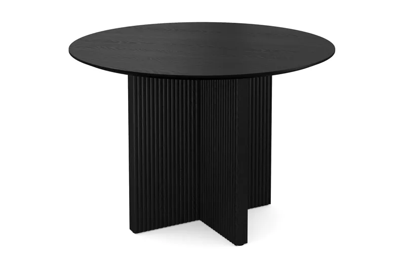 Edda Rundt Spisebord 110 cm Finér - Sort - Møbler - Borde - Spisebord og køkkenbord
