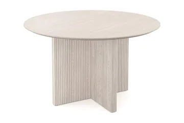 Edda Rundt Spisebord 130 cm Finér - Hvidbejdset eg - Møbler - Borde - Spisebord og køkkenbord