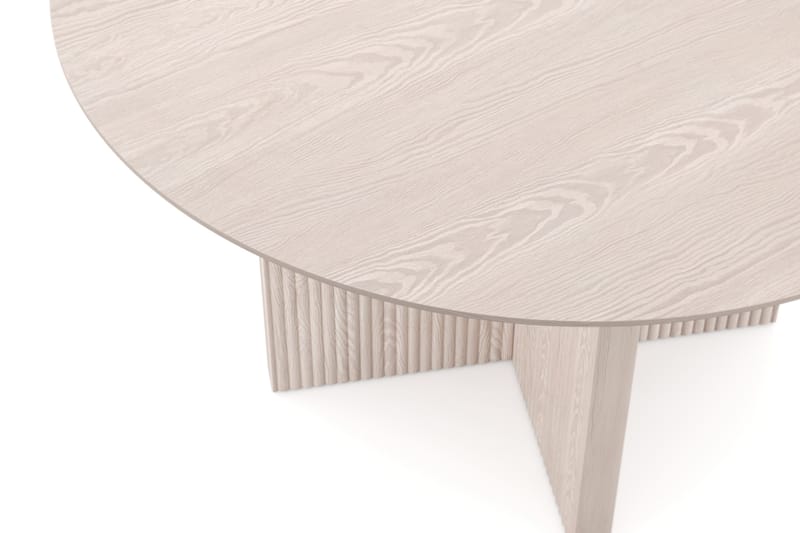 Edda Rundt Spisebord 130 cm Finér - Hvidbejdset eg - Møbler - Borde - Spisebord og køkkenbord