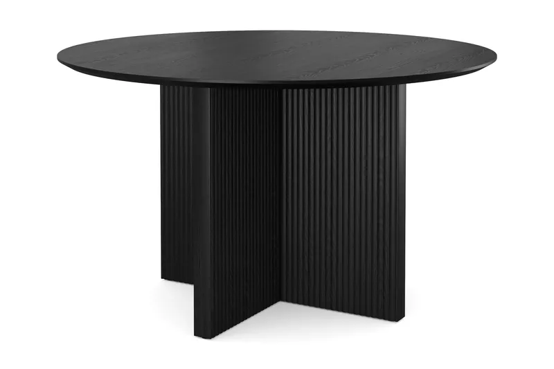 Edda Rundt Spisebord 130 cm Finér, Sort