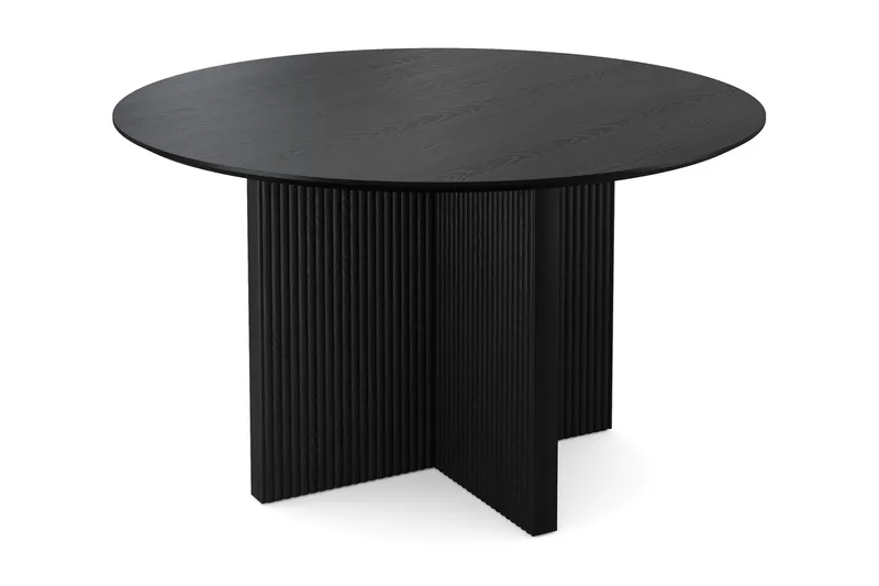 Edda Rundt Spisebord 130 cm Finér - Sort - Møbler - Borde - Spisebord og køkkenbord
