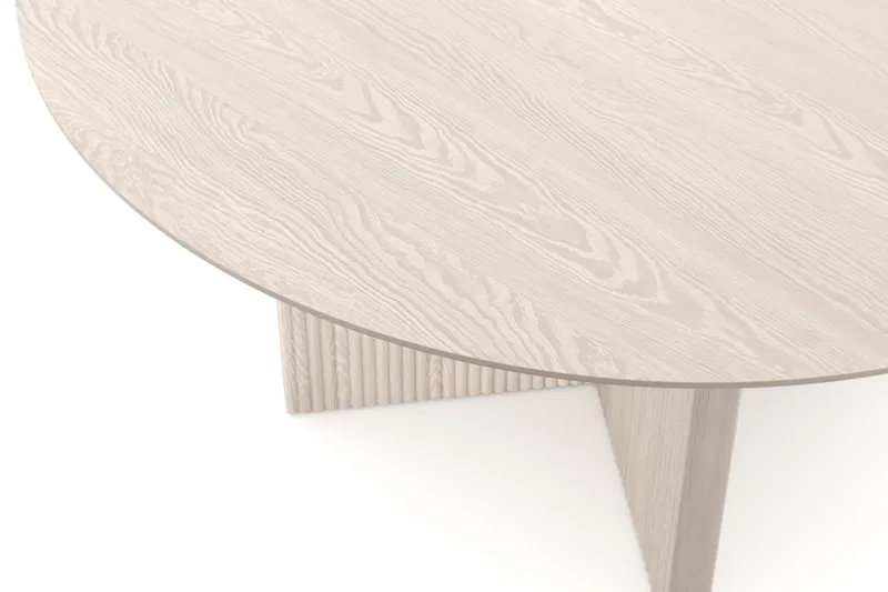 Edda Rundt Spisebord 150 cm Finér - Hvidlaseret - Møbler - Borde - Spisebord og køkkenbord