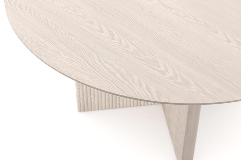 Edda Rundt Spisebord 150 cm Finér - Hvidlaseret - Møbler - Borde - Spisebord og køkkenbord