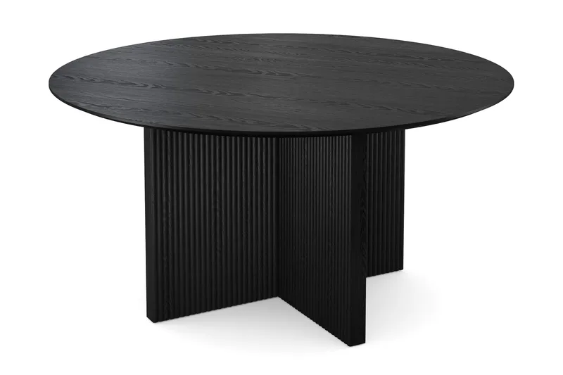 Edda Rundt Spisebord 150 cm Finér - Sortbejdset eg - Møbler - Borde - Spisebord og køkkenbord