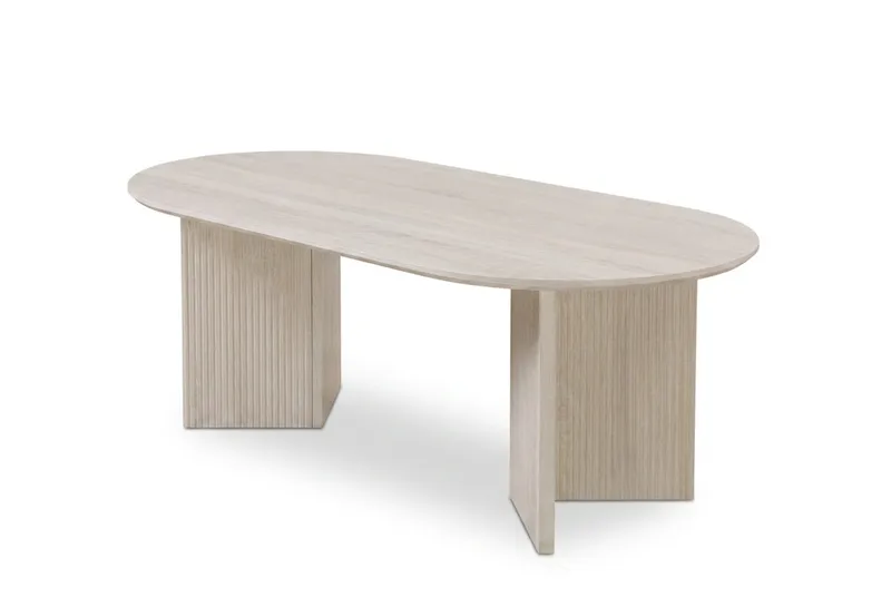 Edda sofabord ovalt 120 cm, Hvidlaseret