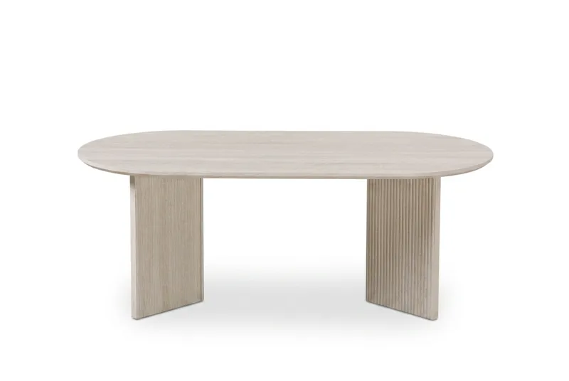 Edda sofabord ovalt 120 cm - Hvidlaseret - Møbler - Borde - Sofabord