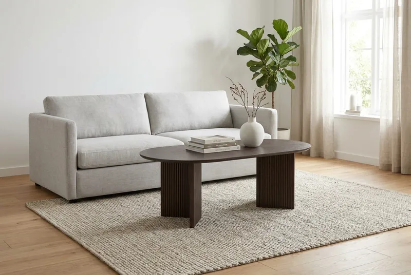Edda sofabord ovalt 120 cm - Røget eg - Møbler - Borde - Sofabord