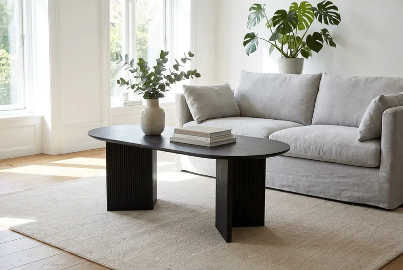 Edda sofabord ovalt 120 cm - Sort - Møbler - Borde - Sofabord