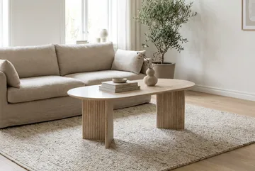 Edda sofabord ovalt 120 cm - Travertin - Møbler - Borde - Sofabord