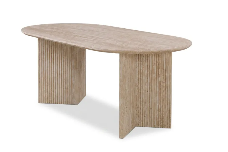 Edda sofabord ovalt 120 cm, Travertin