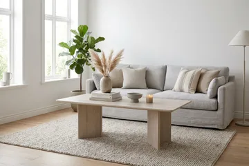 Edda sofabord rektangulært 120 cm - Hvidbejdset eg - Møbler - Borde - Sofabord