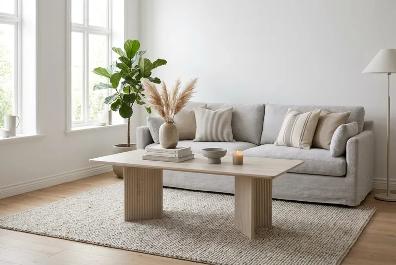 Edda sofabord rektangulært 120 cm - Hvidlaseret - Møbler - Borde - Sofabord