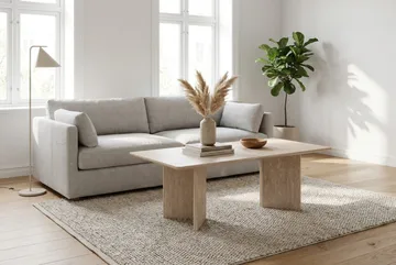 Edda sofabord rektangulært 120 cm - Travertin - Møbler - Borde - Sofabord
