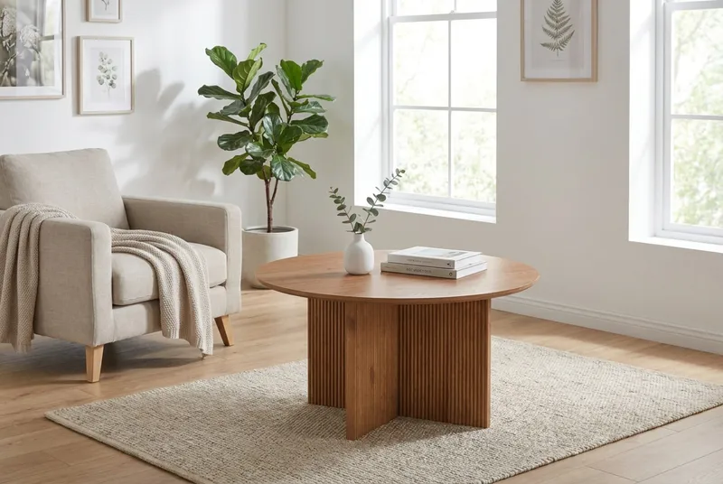 Edda sofabord rundt 85 cm - Eg - Møbler - Borde - Sofabord