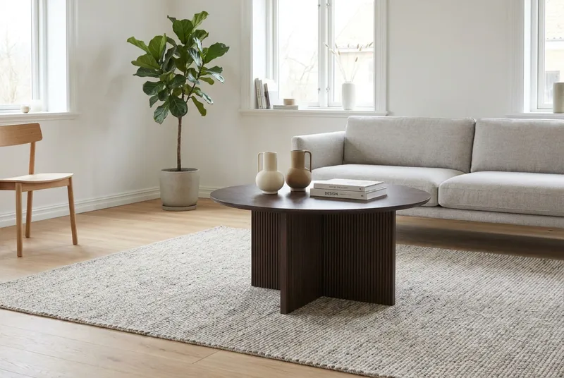 Edda sofabord rundt 85 cm - Røget eg - Møbler - Borde - Sofabord