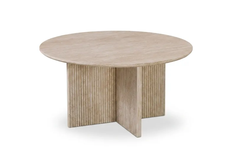 Edda sofabord rundt 85 cm, Travertin