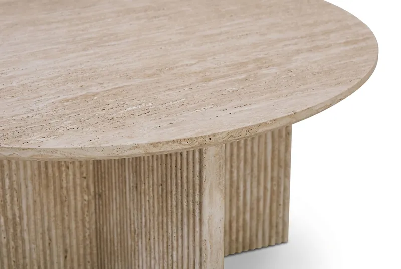 Edda sofabord rundt 85 cm - Travertin - Møbler - Borde - Sofabord