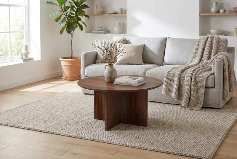 Edda sofabord rundt 85 cm - Valnød - Møbler - Borde - Sofabord