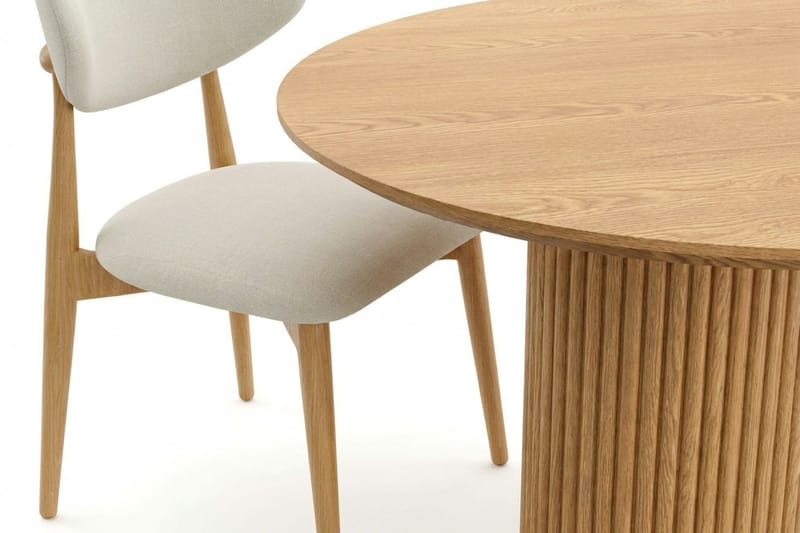 Edda spisegruppe rund 110 cm eg med 4 Molly spisebordsstole - Eg - Møbler - Borde - Spisebordssæt