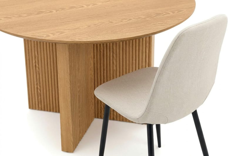 Edda spisegruppe rund 110 cm eg med 4 Nibe spisestole - Eg - Møbler - Borde - Spisebordssæt
