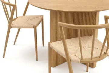 Edda spisegruppe rund 110 cm Eg med 4 Winston spisestole - Eg - Møbler - Borde - Spisebordssæt