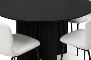 Edda spisegruppe rund 110 cm sort med 4 Katy spisebordsstole - Sortbejdset eg - Møbler - Borde - Spisebordssæt