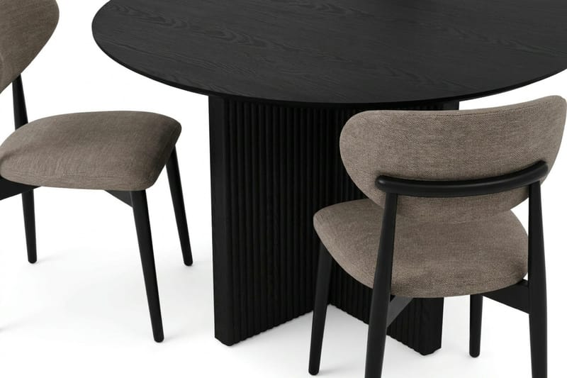 Edda spisegruppe rund 110 cm sort med 4 Molly spisebordsstole - Sort - Møbler - Borde - Spisebordssæt