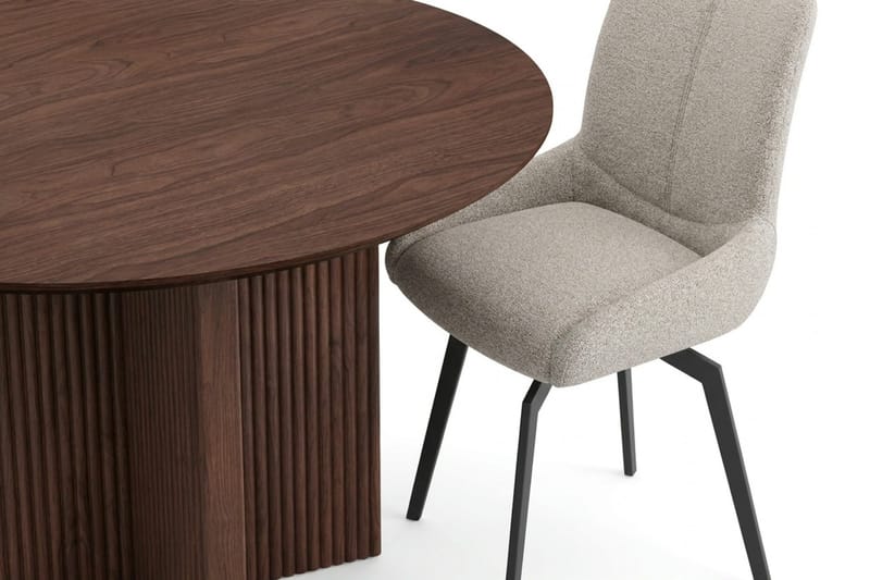 Edda spisegruppe rund 110 cm Valnød med 4 Mora spisestole - Valnød - Møbler - Borde - Spisebordssæt