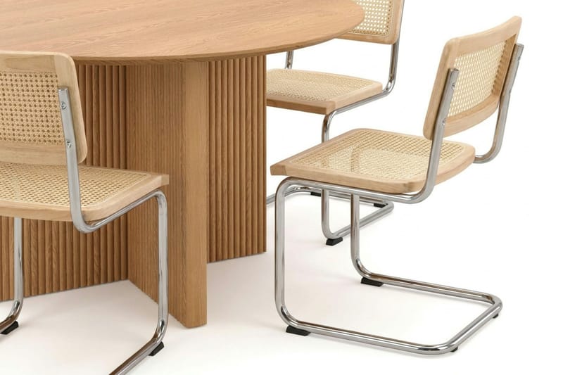 Edda spisegruppe rund 130 cm eg med 6 Build spisestole - Eg - Møbler - Borde - Spisebordssæt