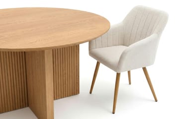 Edda spisegruppe rund 130 cm eg med 6 Filippa spisebordsstole - Eg - Møbler - Borde - Spisebordssæt